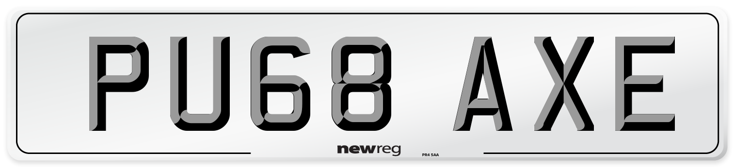 PU68 AXE Number Plate from New Reg